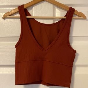 Lululemon Power Pivot ribbed tank. Burnt orange